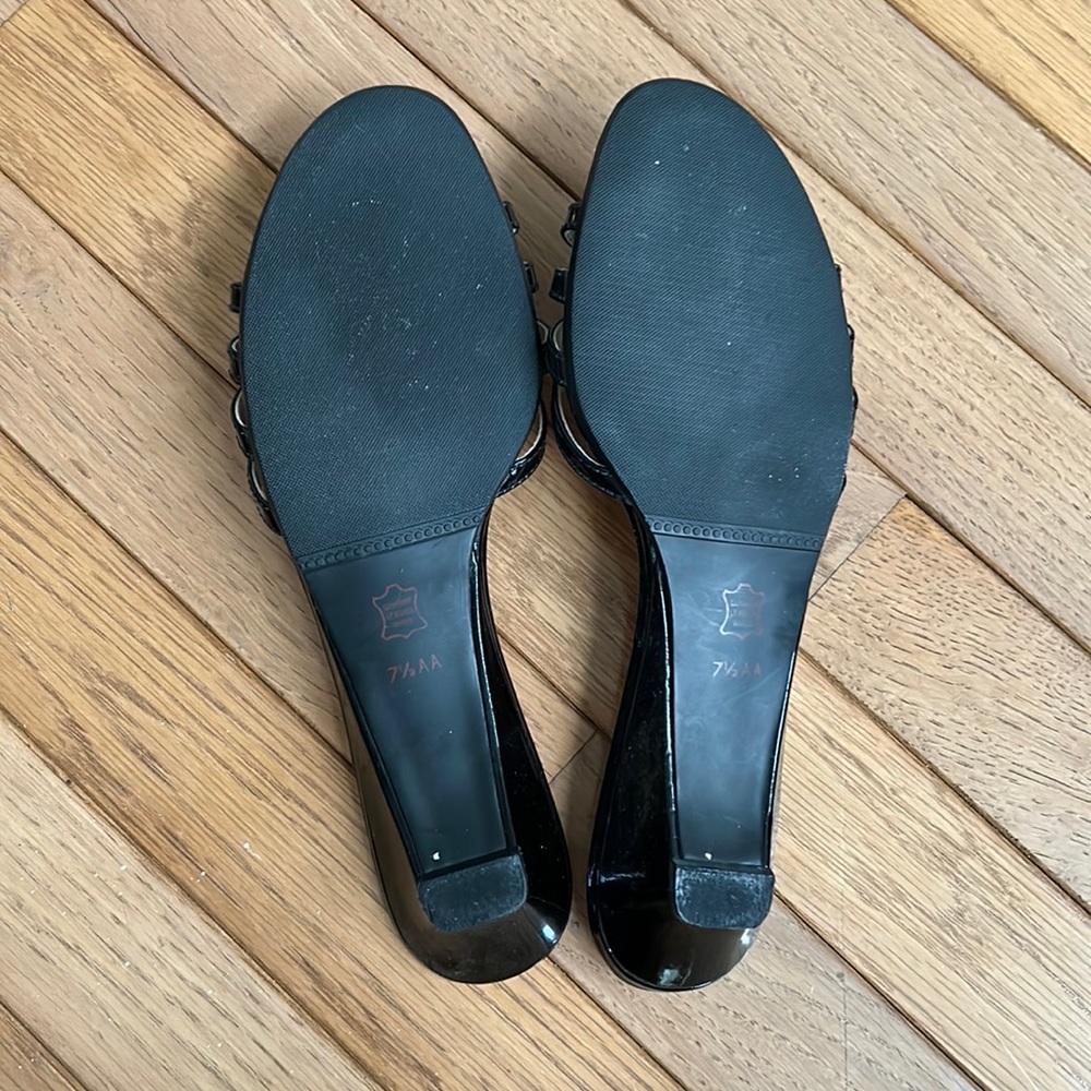Nwot - Talbots Slip-On, Black W/Abalone Button De… - image 5